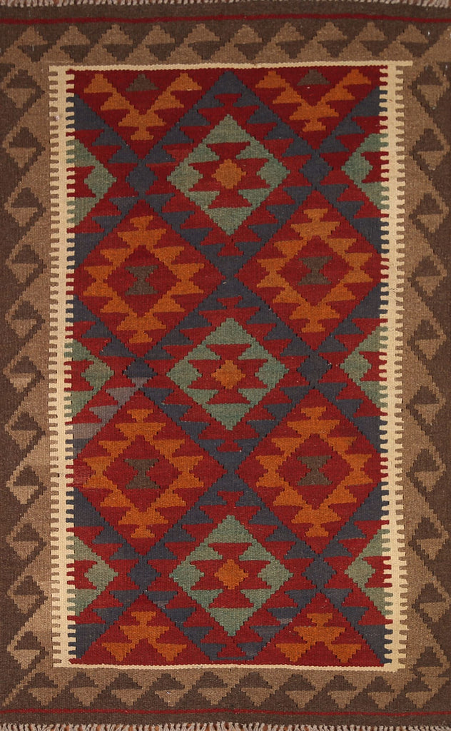 Reversible Wool Kilim Oriental Area Rug 3x5