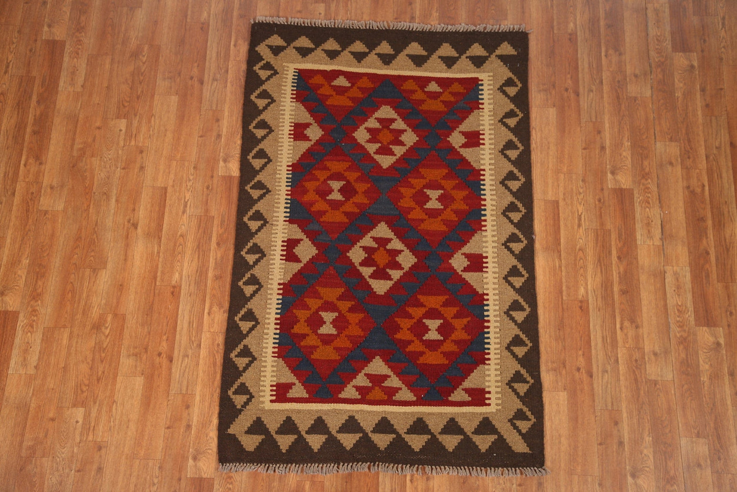 Hand-Woven Kilim Oriental Area Rug 3x5