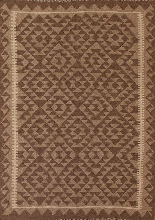 Reversible Wool Kilim Oriental Area Rug 5x7