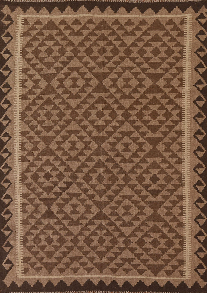 Reversible Wool Kilim Oriental Area Rug 4x7