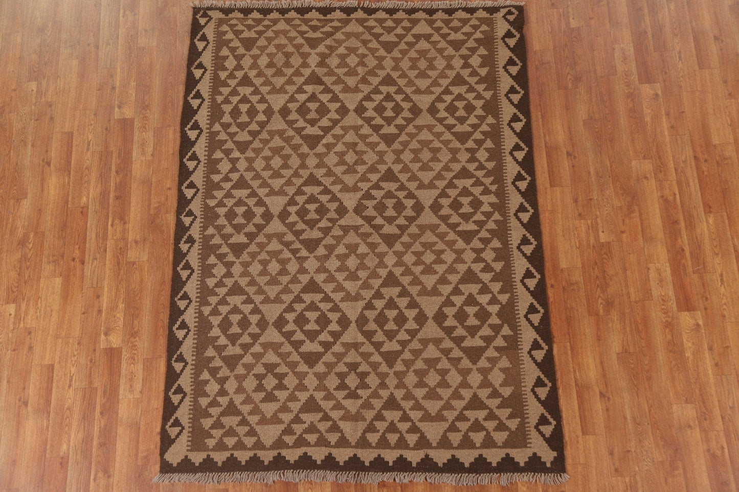 Geometric Kilim Oriental Wool Rug 4x7