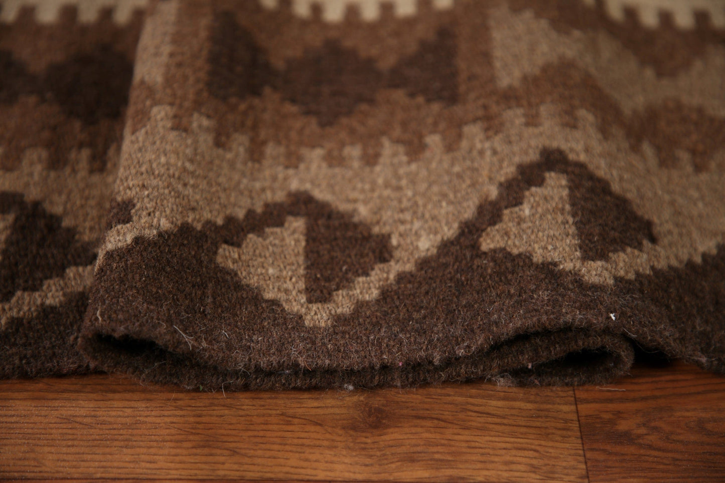 Brown Wool Kilim Oriental Area Rug 7x10