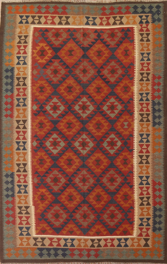 Reversible Wool Kilim Oriental Area Rug 7x10