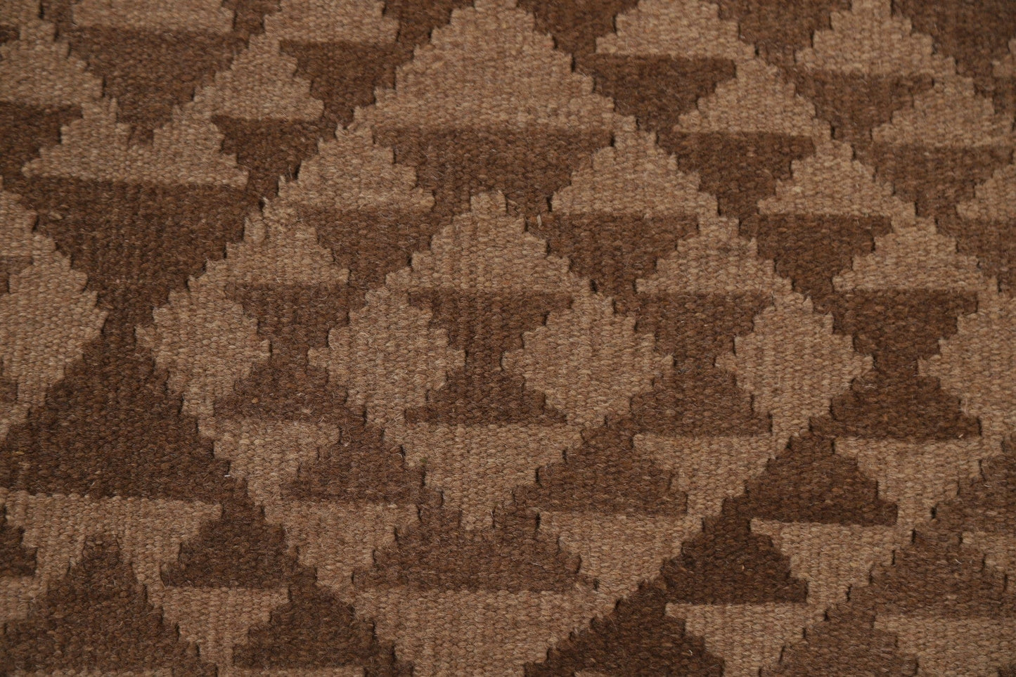 Brown Wool Kilim Reversible Area Rug 7x10