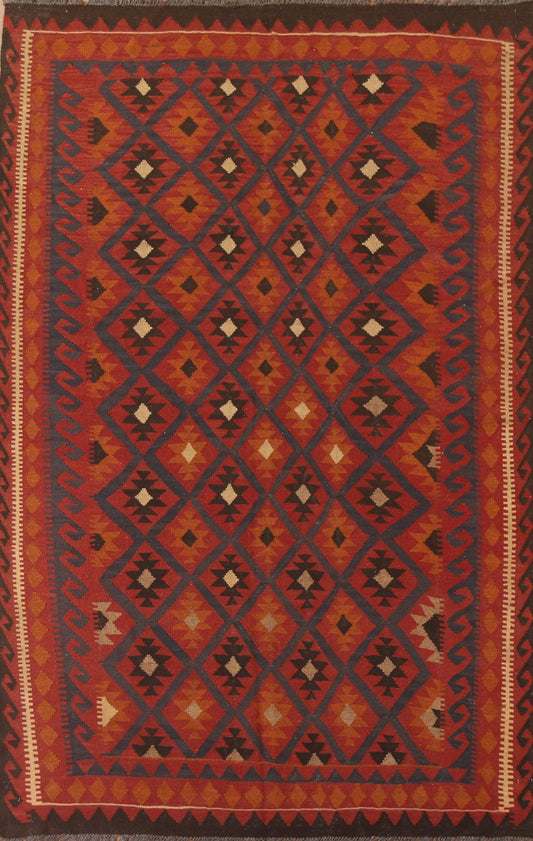 Reversible Wool Kilim Oriental Area Rug 6x10