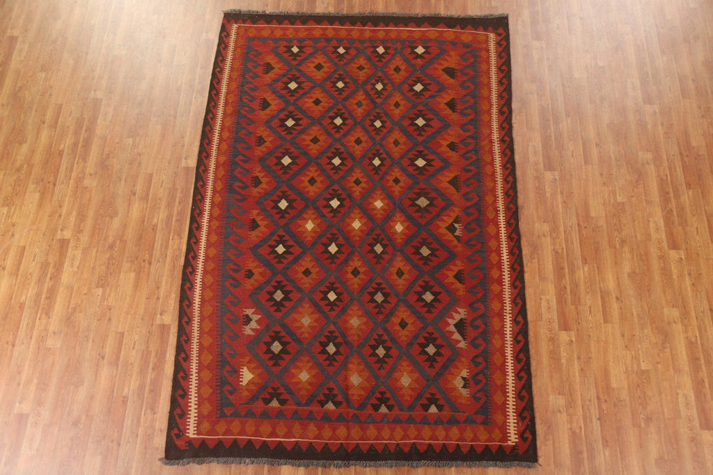 Reversible Wool Kilim Oriental Area Rug 6x10