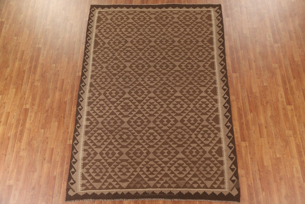 Reversible Wool Kilim Oriental Area Rug 7x10