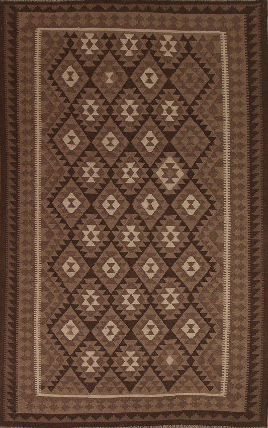 Geometric Wool Kilim Oriental Area Rug 7x10