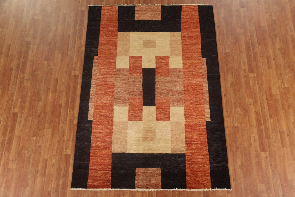 Modern Gabbeh Vegetable Dye Area Rug 6x8