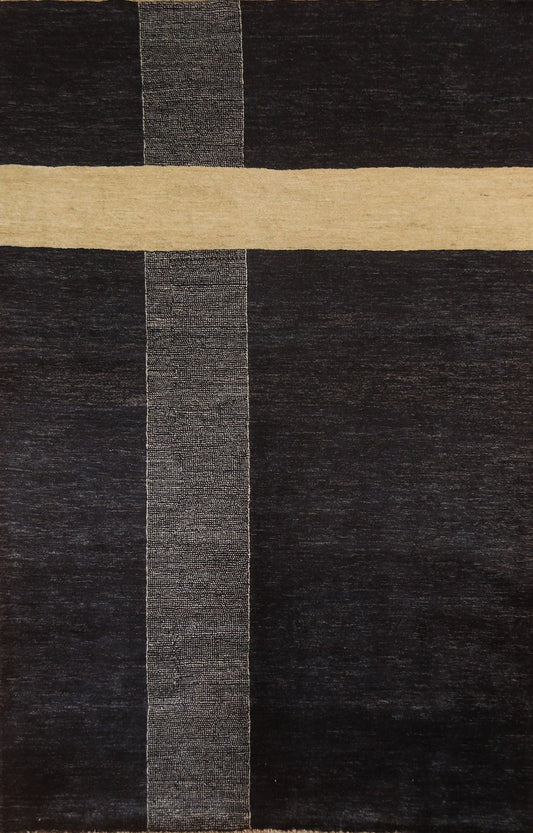 Vegetable Dye Gabbeh Modern Area Rug 6x8