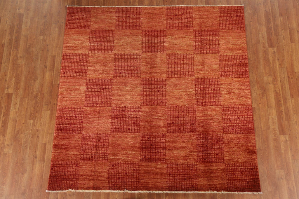 Checkered Modern Gabbeh Square Area Rug 7x7