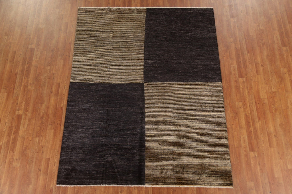 Modern Gabbeh Vegetable Dye Area Rug 7x8