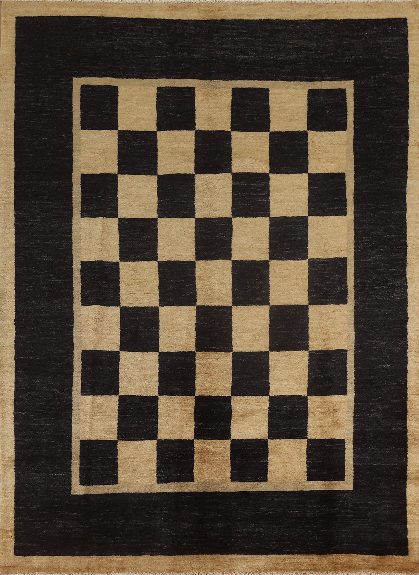 Checkered Modern Gabbeh Oriental Area Rug 7x8