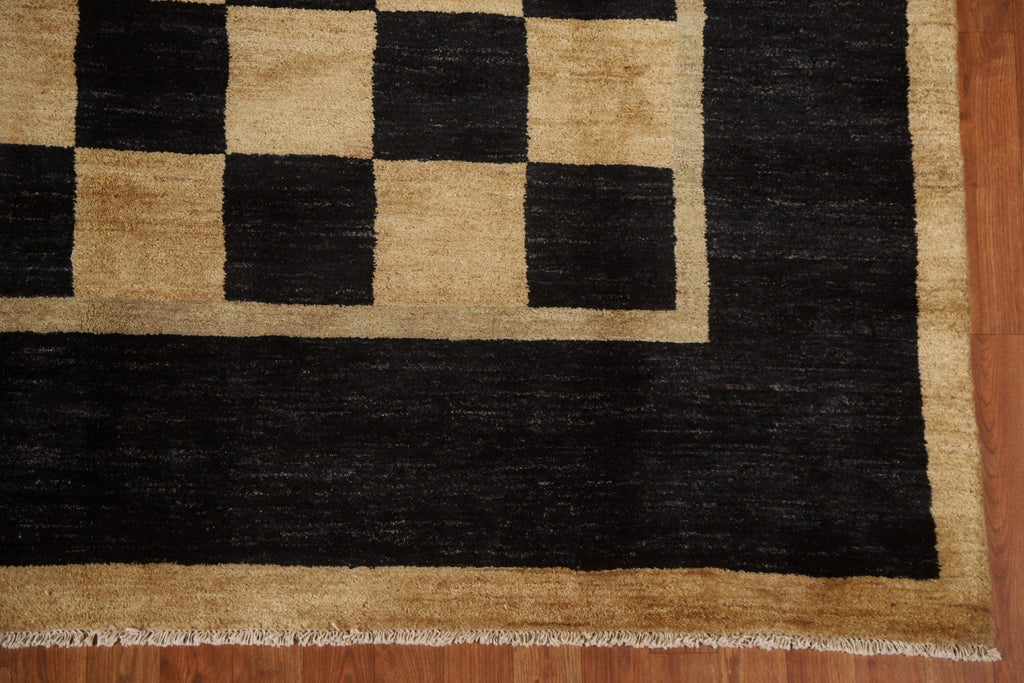 Checkered Modern Gabbeh Oriental Area Rug 7x8