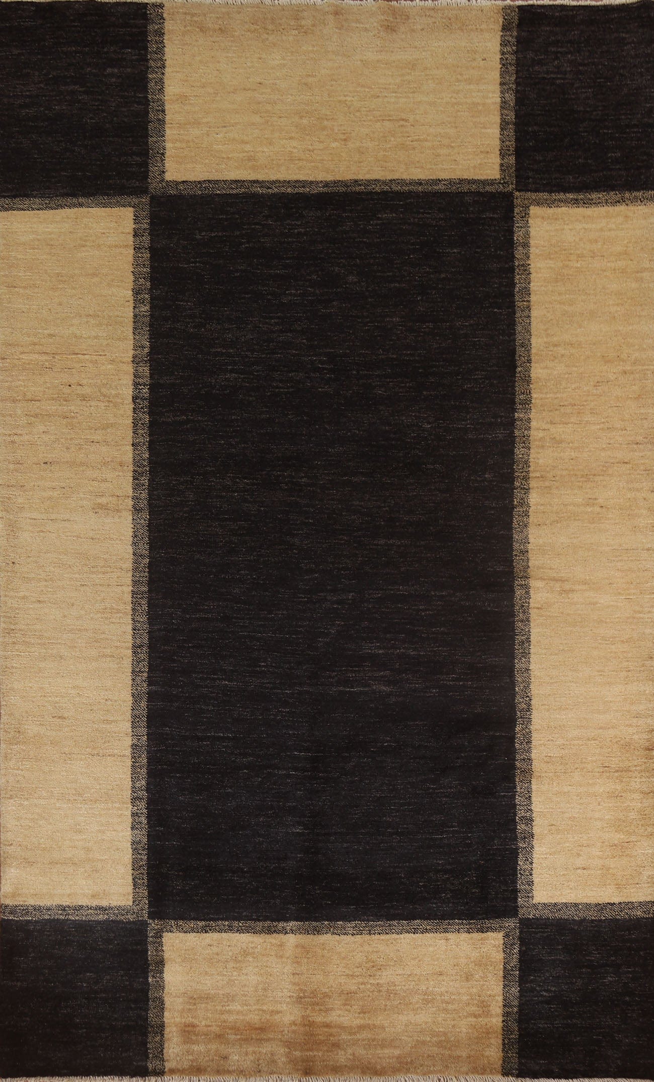 Black Gabbeh Modern Area Rug 6x9