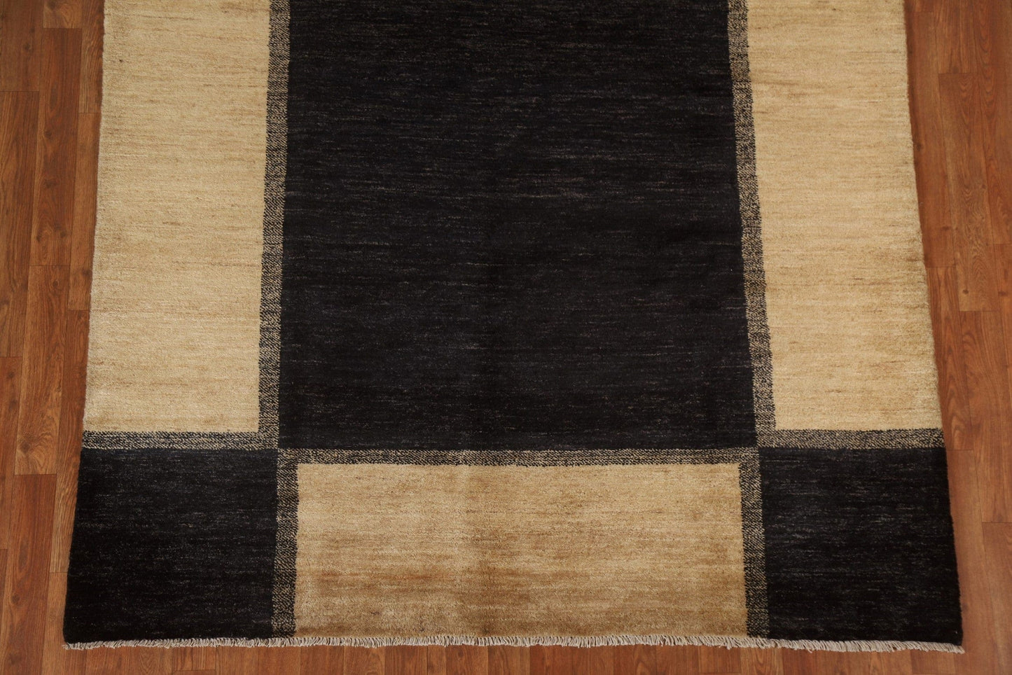 Black Gabbeh Modern Area Rug 6x9