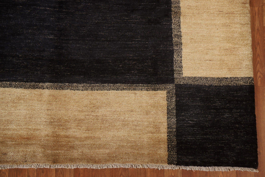 Black Gabbeh Modern Area Rug 6x9