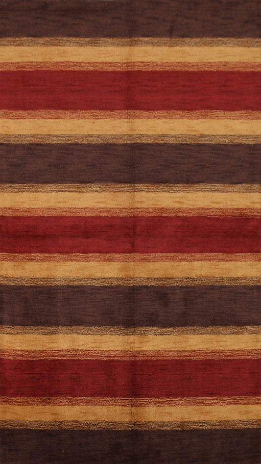 Striped Gabbeh Oriental Area Rug 5x8