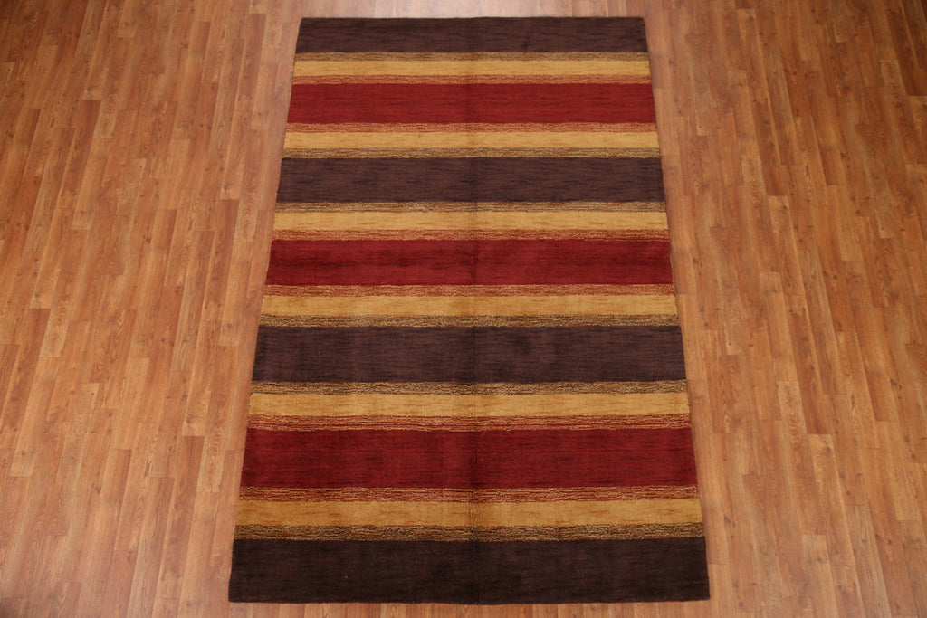 Striped Gabbeh Oriental Area Rug 5x8