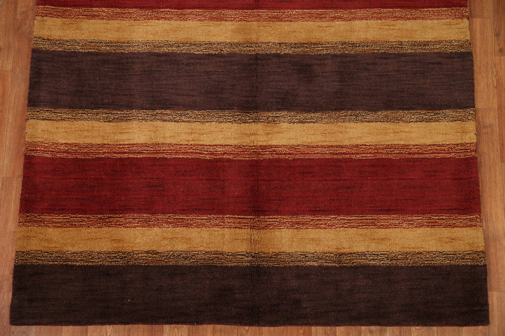 Striped Gabbeh Oriental Area Rug 5x8