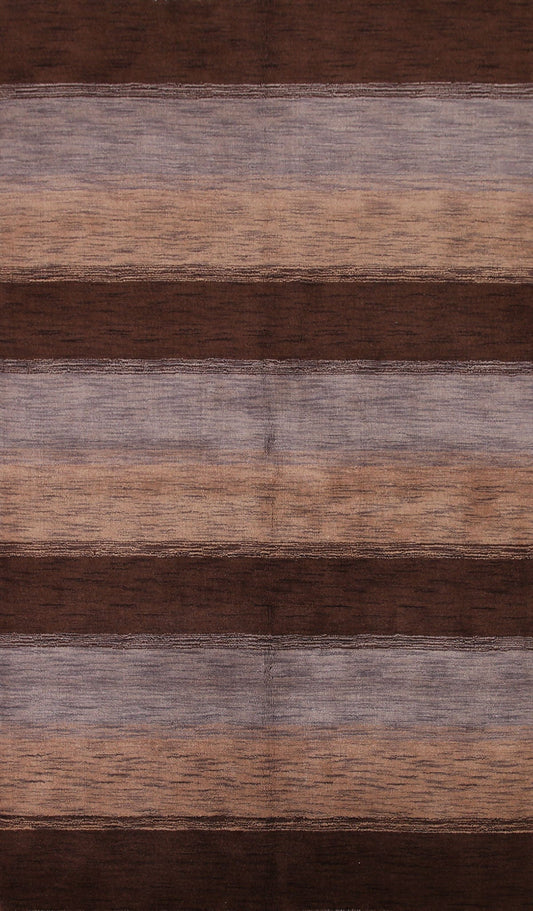 Striped Gabbeh Contemporary Area Rug 6x8