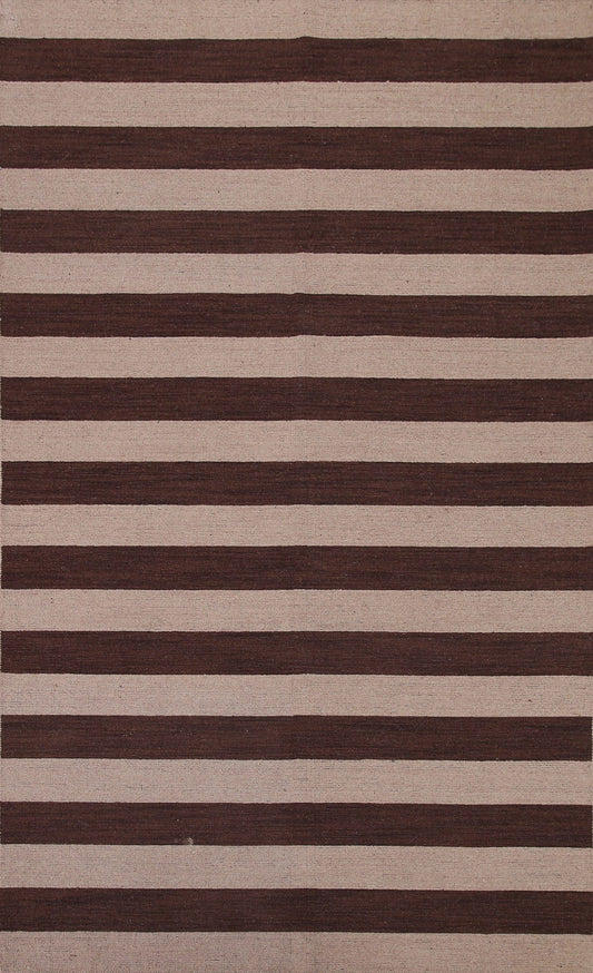 Striped Gabbeh Modern Area Rug 6x8