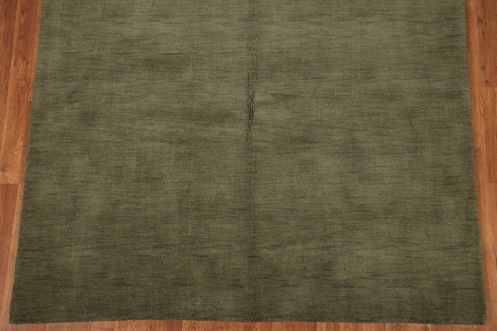 Green Modern Gabbeh Wool Area Rug 6x10
