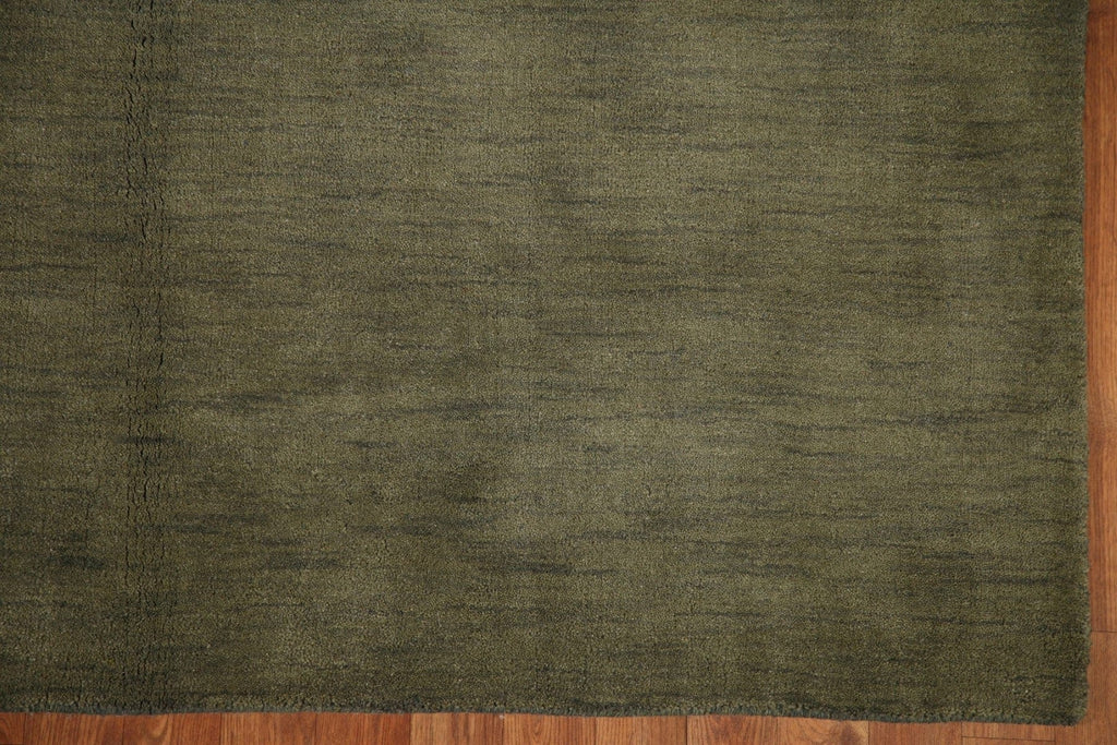 Green Modern Gabbeh Wool Area Rug 6x10