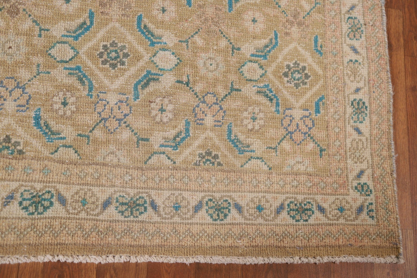 Vegetable Dye Antique Mahal Persian Runner Rug 4x10