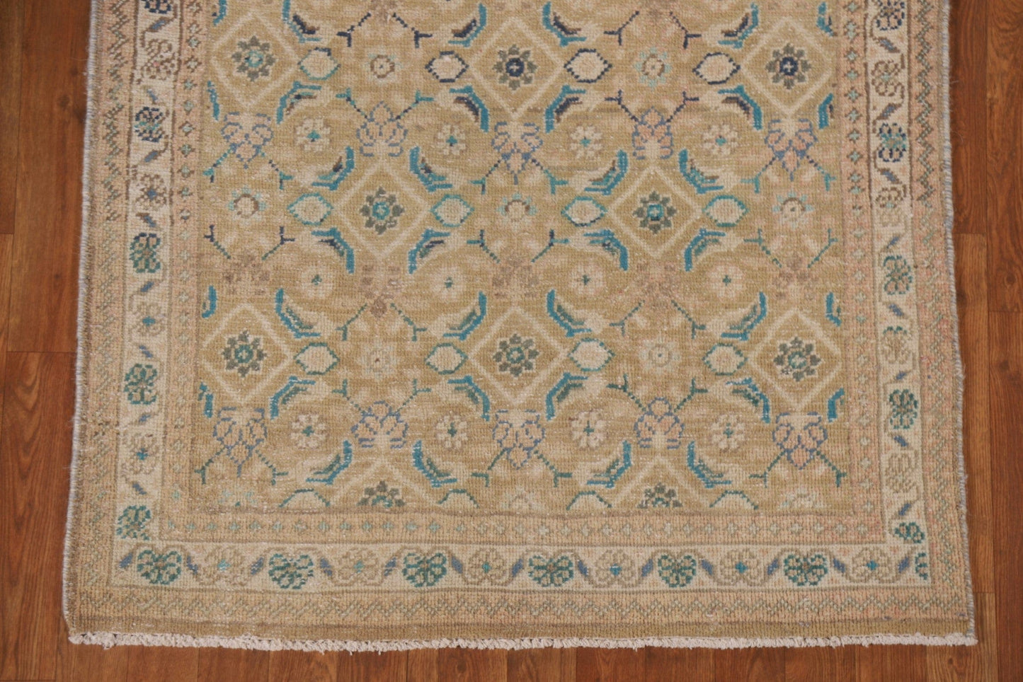 Vegetable Dye Antique Mahal Persian Runner Rug 4x10