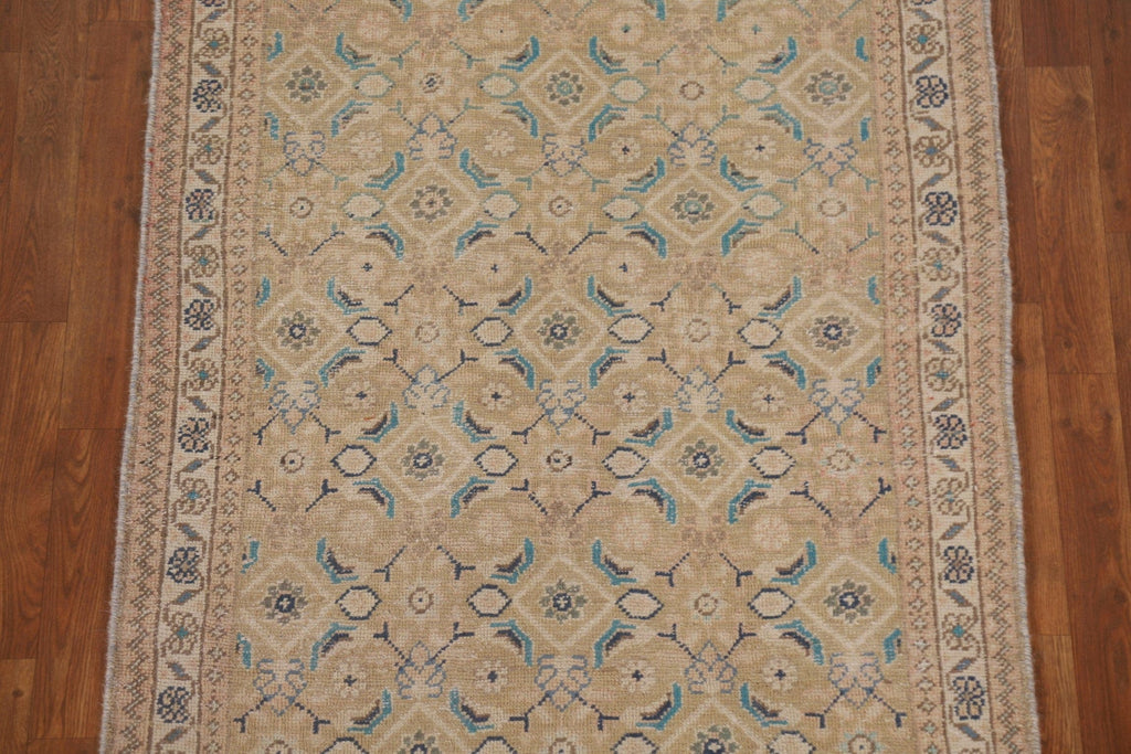 Vegetable Dye Antique Mahal Persian Runner Rug 4x10