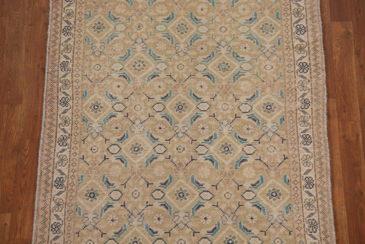 Vegetable Dye Antique Mahal Persian Runner Rug 4x10