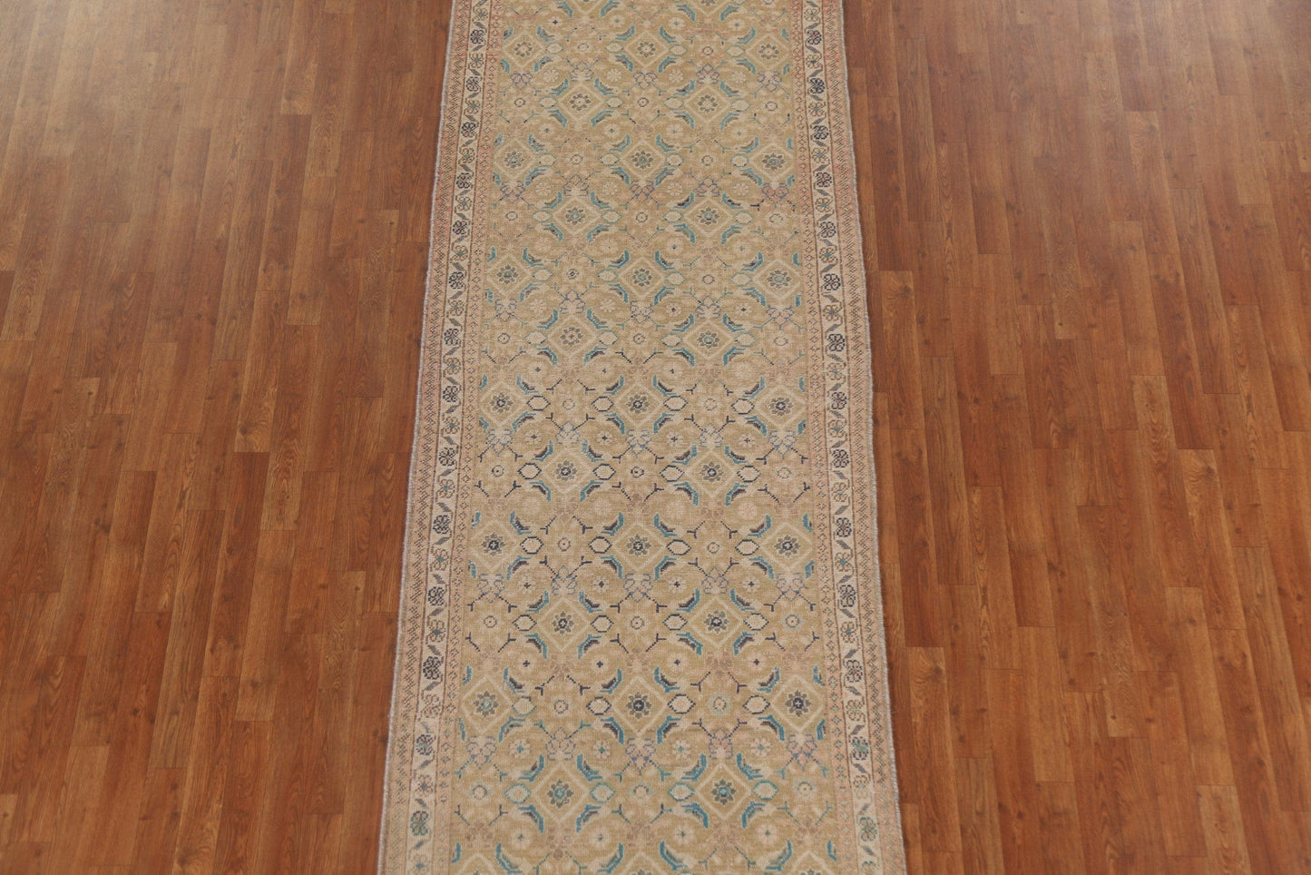 Vegetable Dye Antique Mahal Persian Runner Rug 4x10