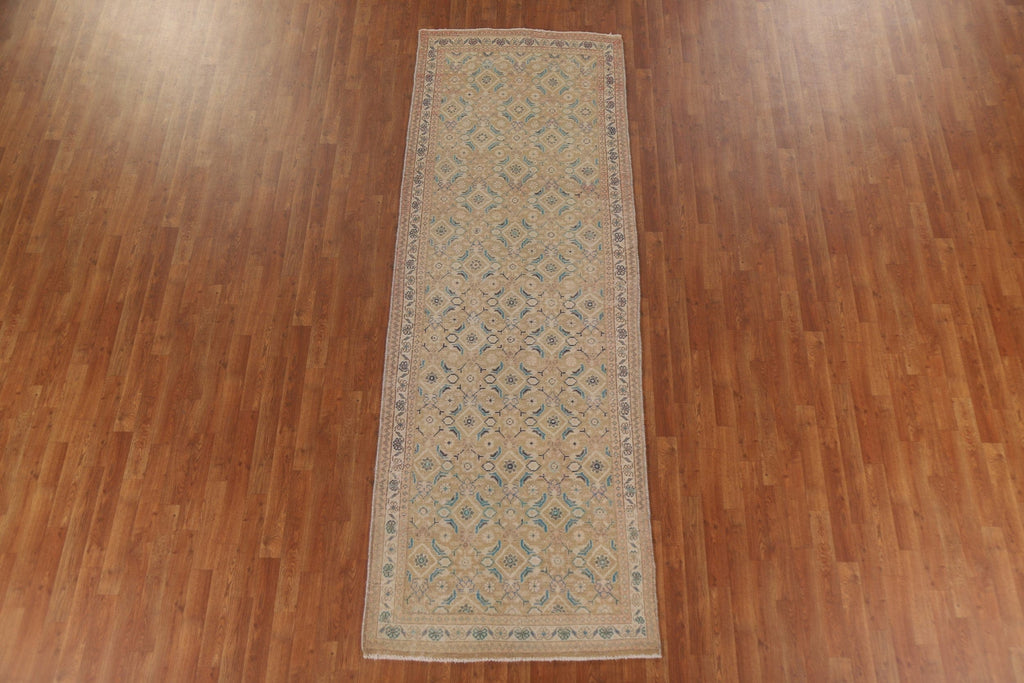 Vegetable Dye Antique Mahal Persian Runner Rug 4x10