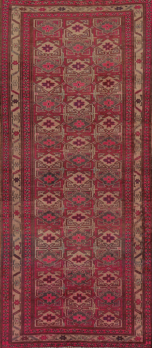 Geometric Wool Ardebil Persian Runner Rug 4x9