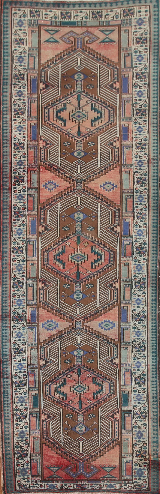 Geometric Ardebil Persian Runner Rug 3x11