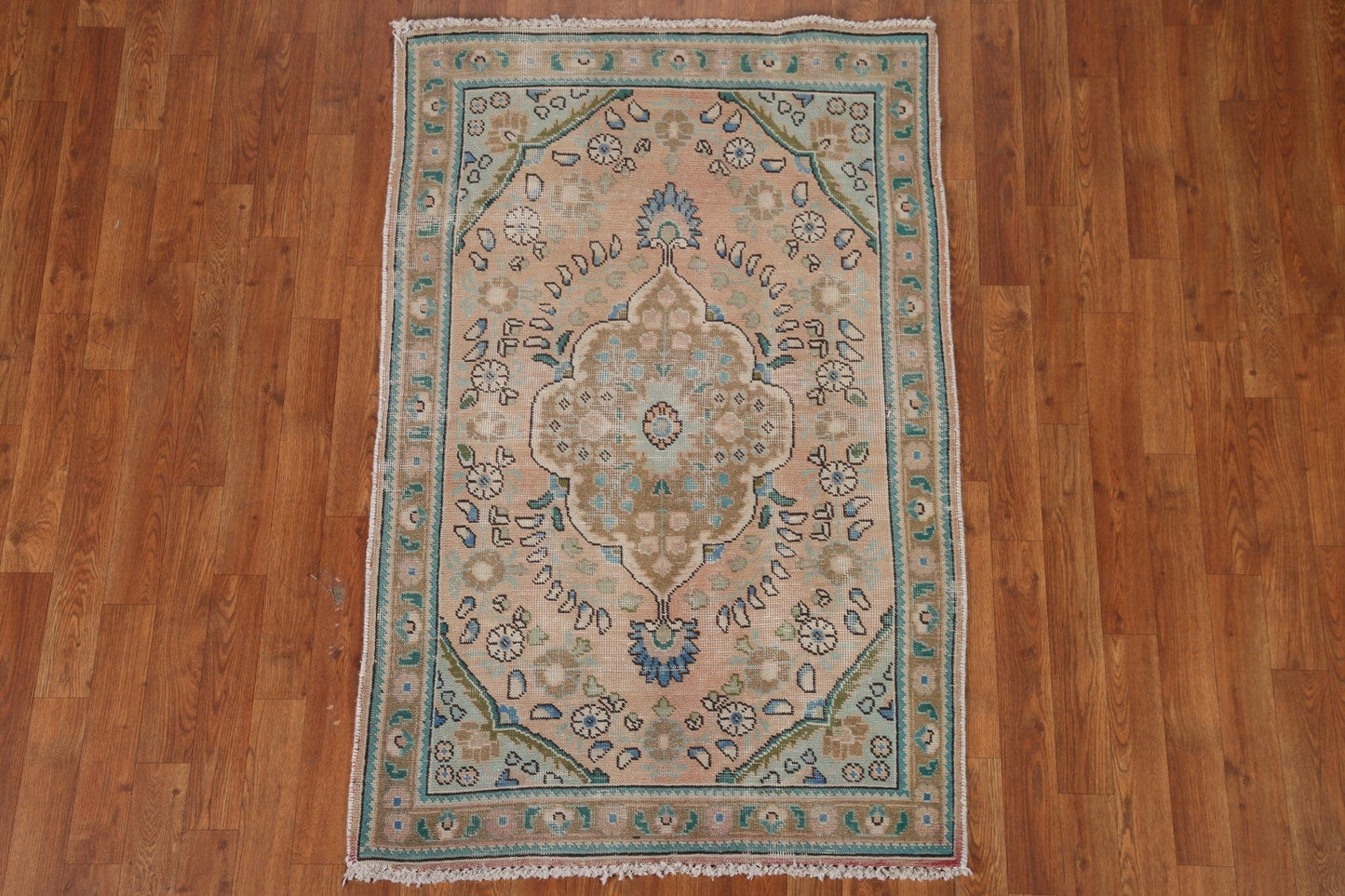 Distressed Wool Tabriz Persian Area Rug 3x5