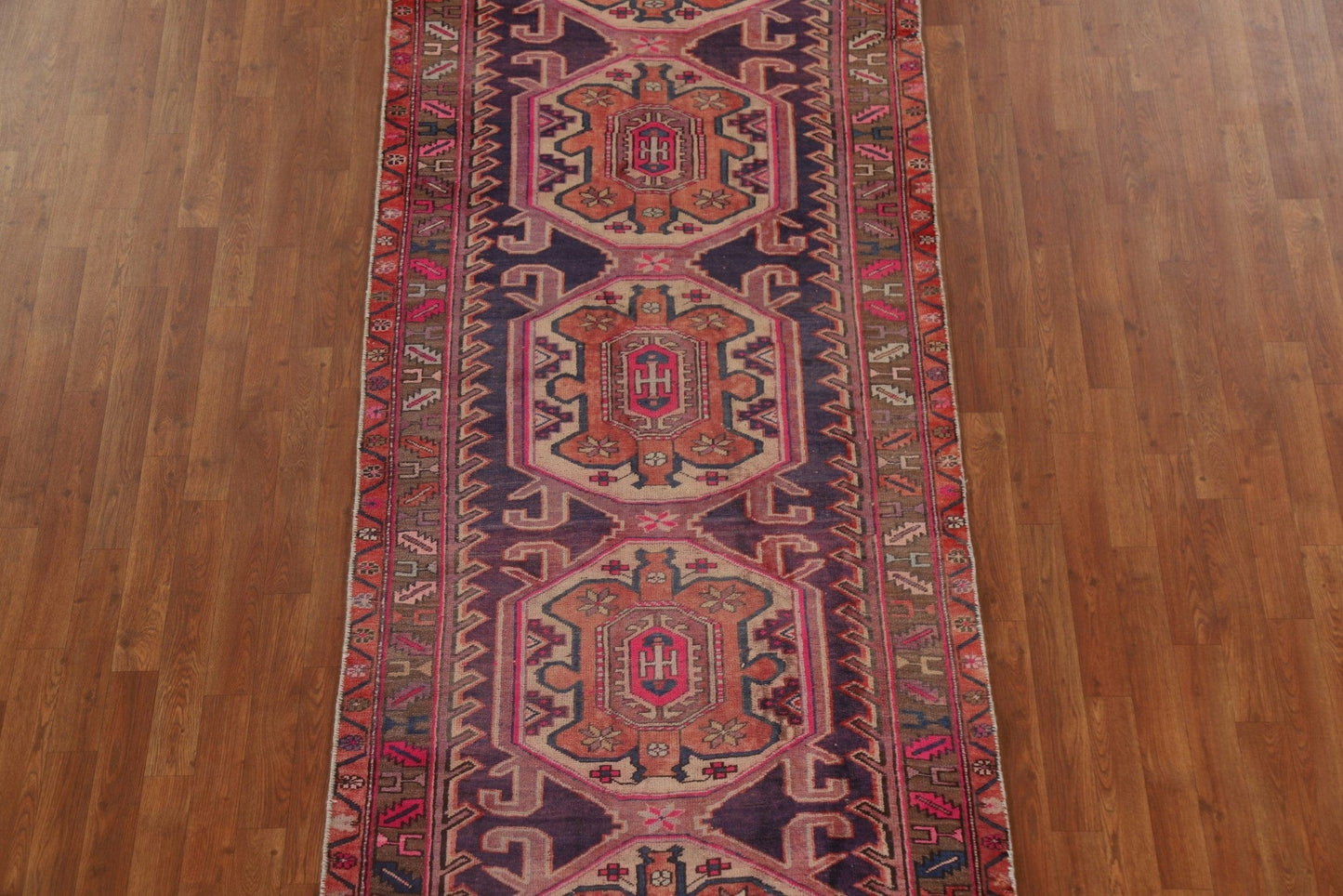 Handmade Wool Ardebil Persian Runner Rug 4x12