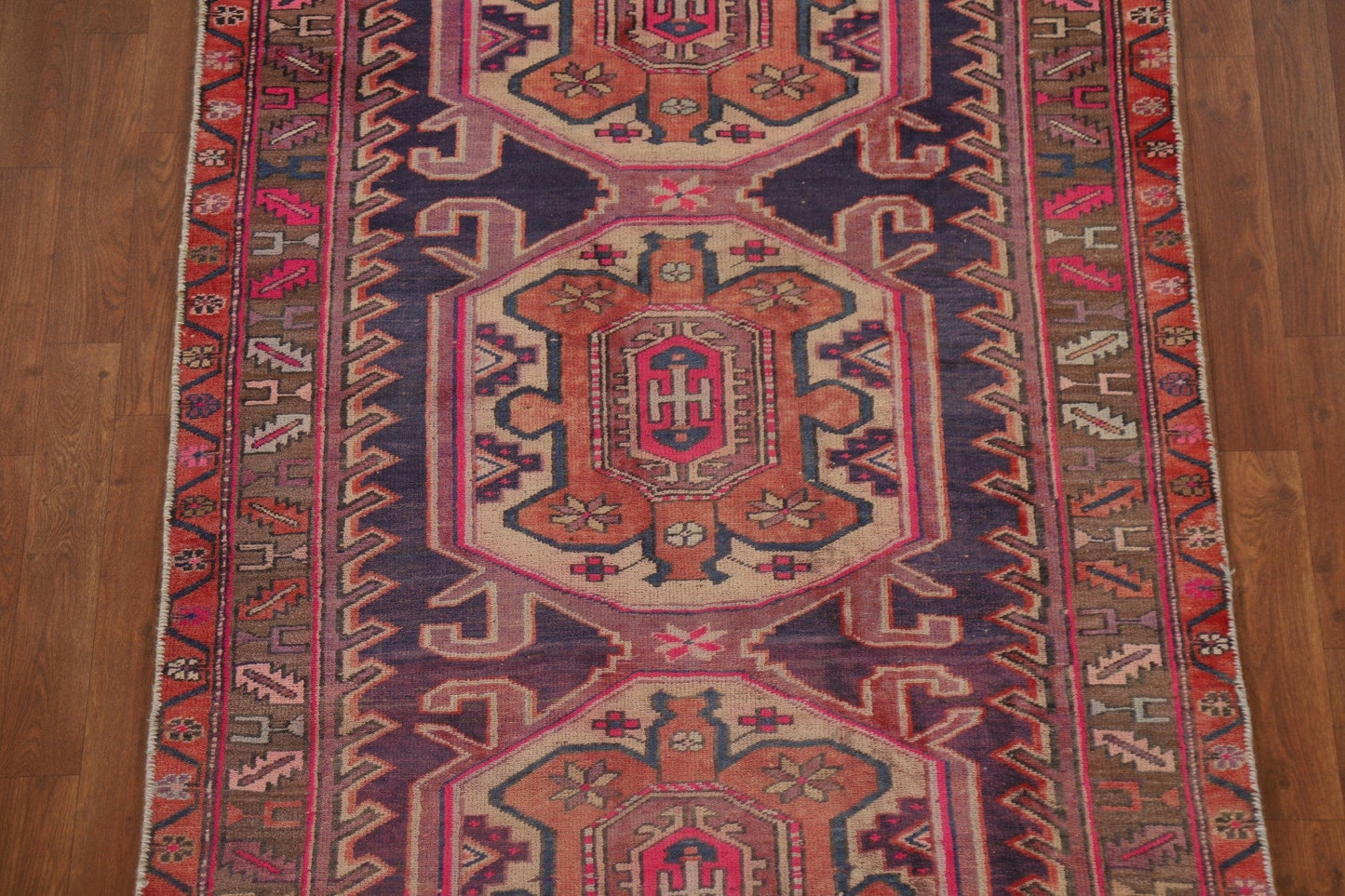 Handmade Wool Ardebil Persian Runner Rug 4x12