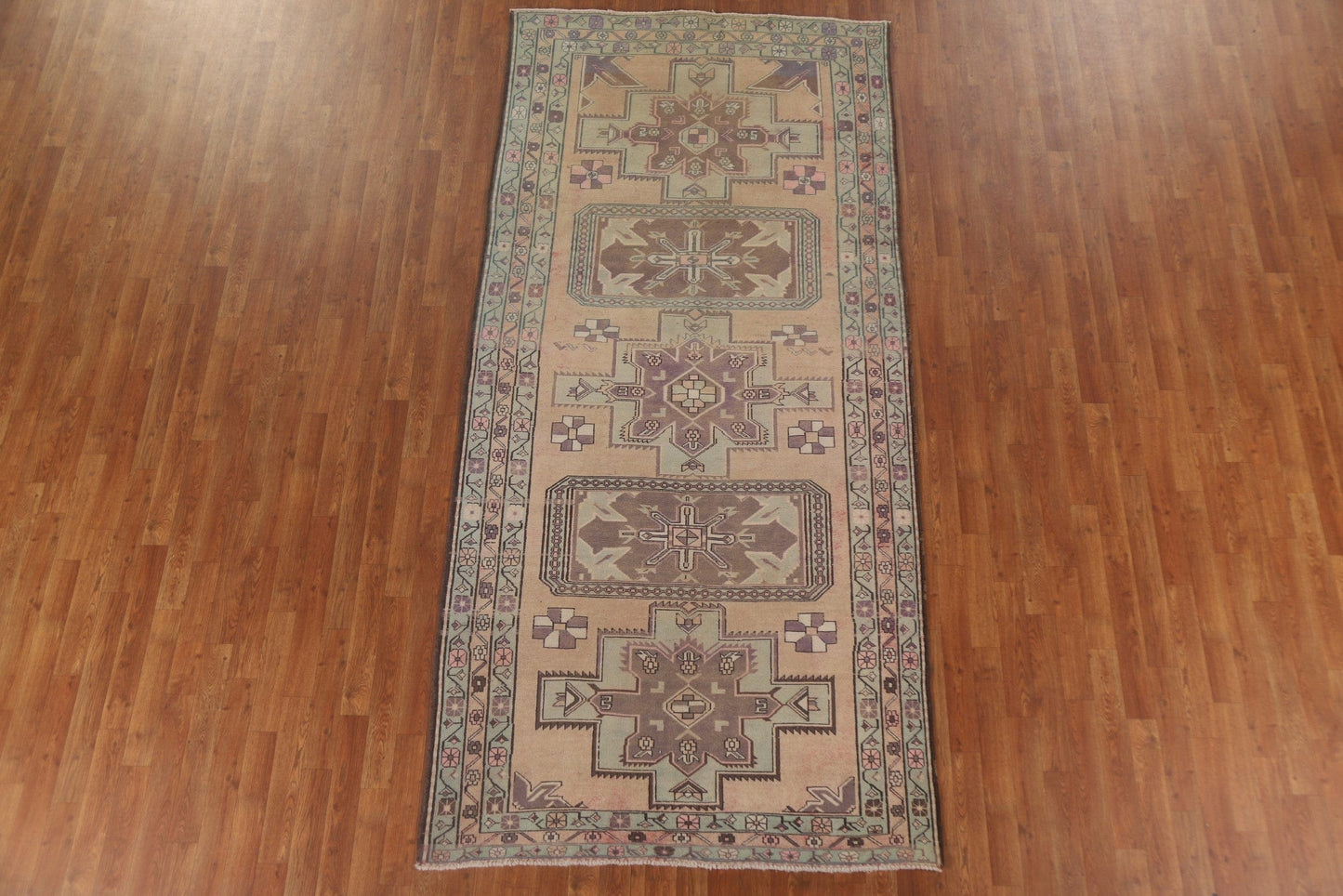 Distressed Wool Ardebil Persian Area Rug 5x10