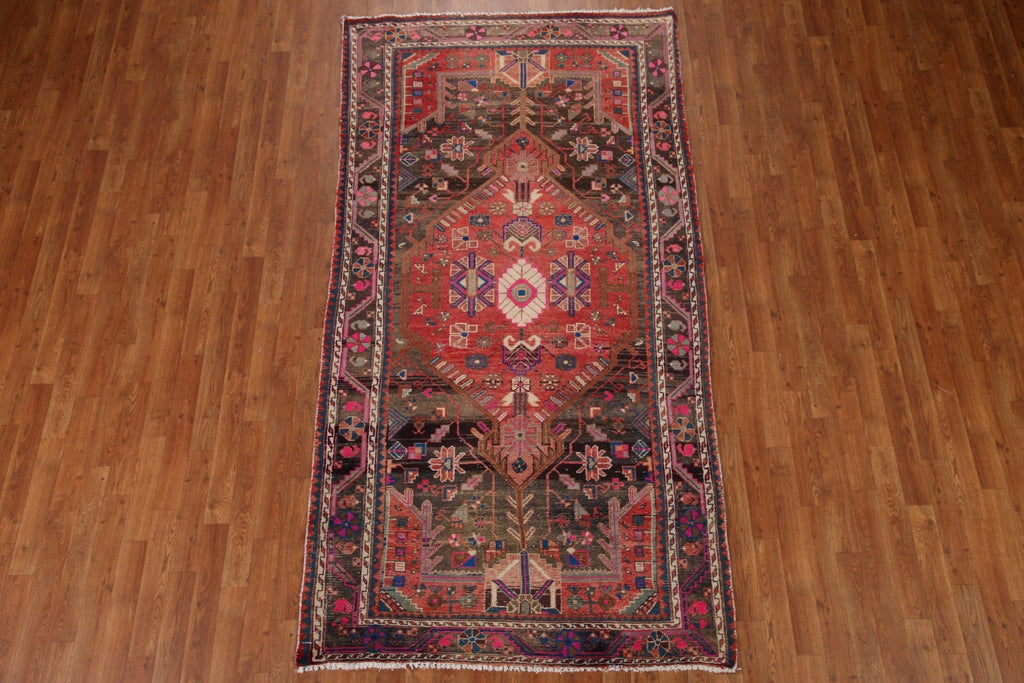 Hand-Knotted Wool Malayer Persian Runner Rug 4x9