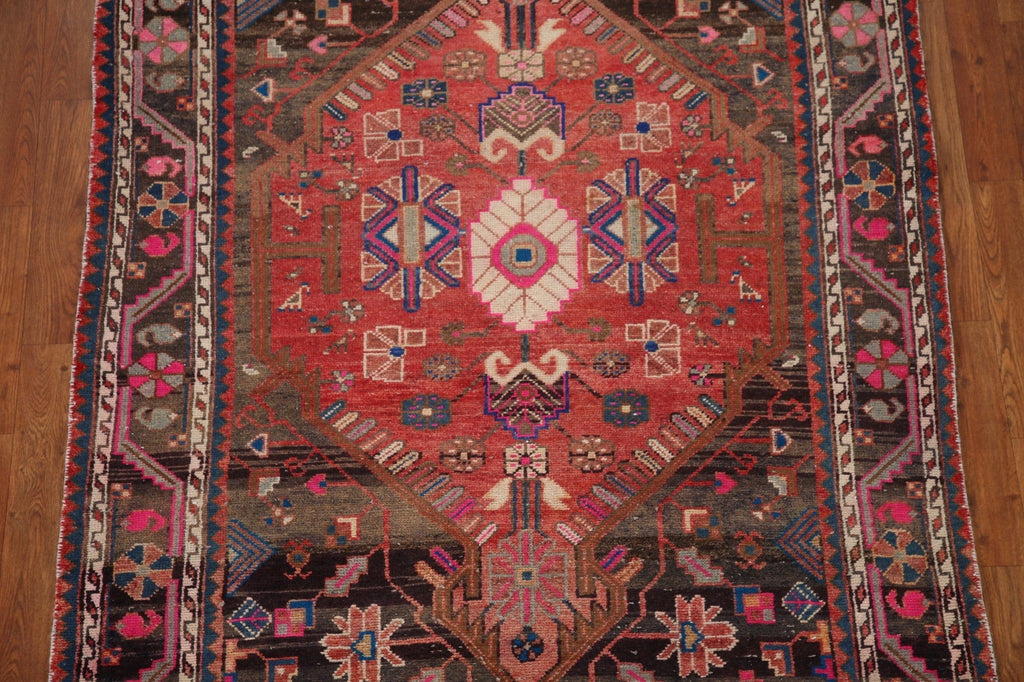 Hand-Knotted Wool Malayer Persian Runner Rug 4x9