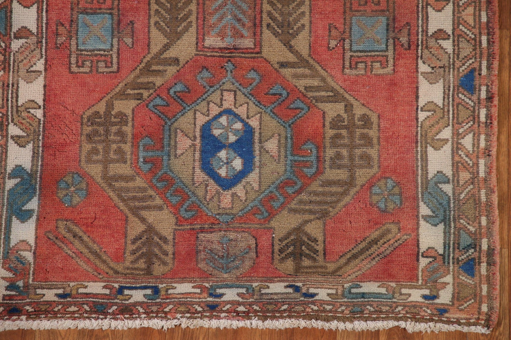 Vintage Wool Ardebil Persian Runner Rug 4x10