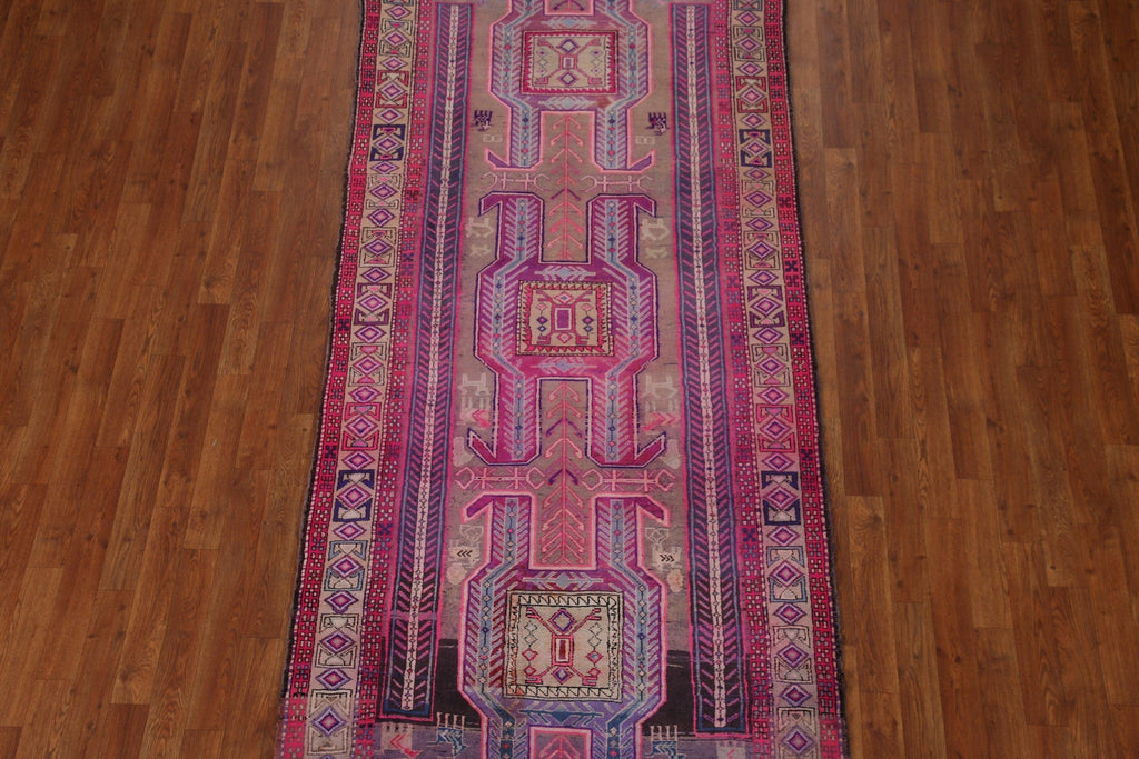 Geometric Wool Ardebil Persian Runner Rug 4x9