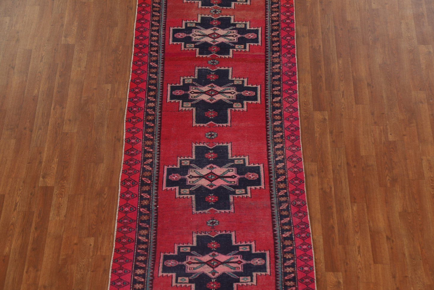 Geometric Wool Ardebil Persian Runner Rug 3x10