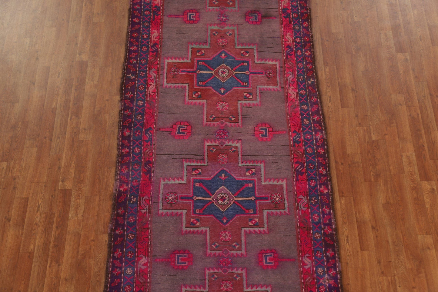 Handmade Wool Ardebil Persian Runner Rug 4x13