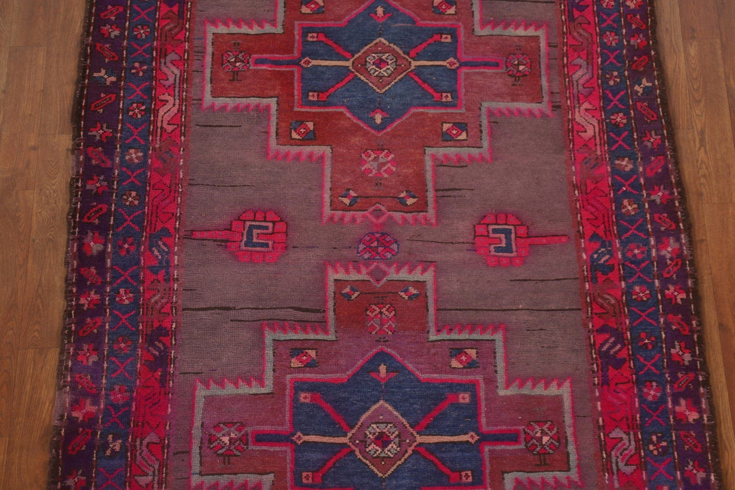 Handmade Wool Ardebil Persian Runner Rug 4x13