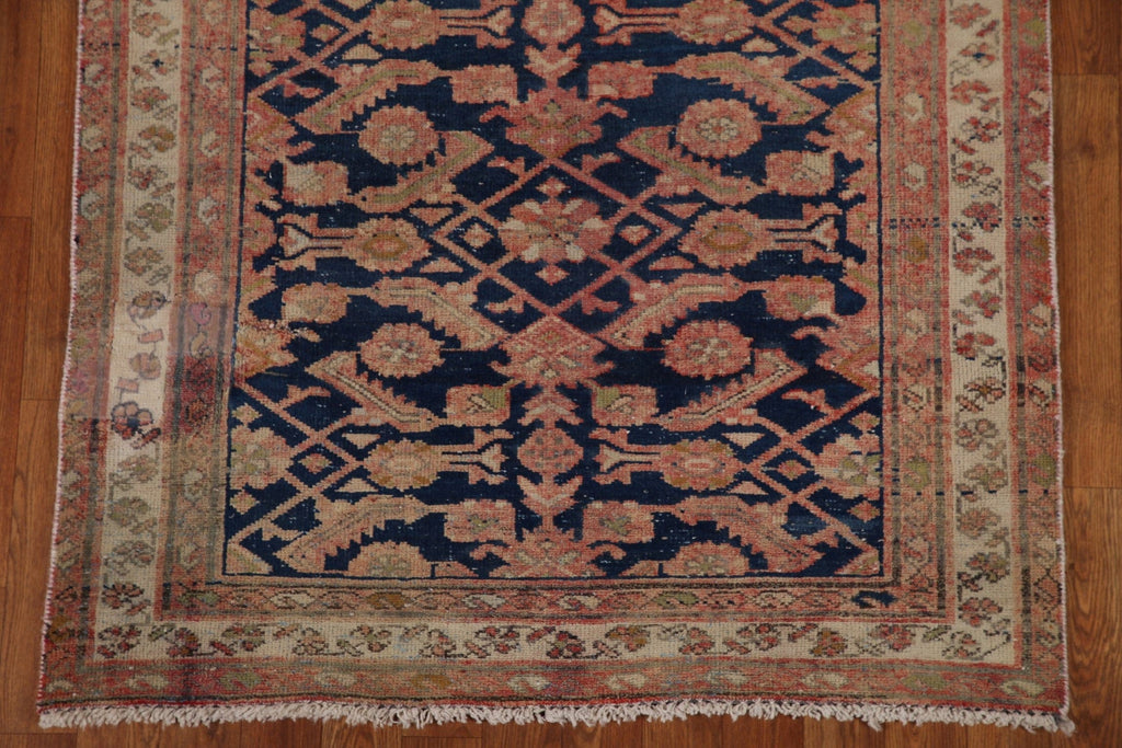 Navy Blue Malayer Persian Runner Rug 4x10