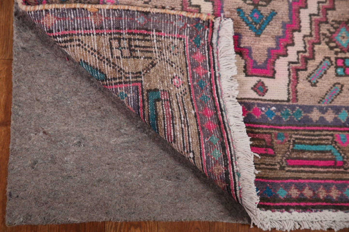 Vintage Wool Hamedan Persian Runner Rug 3x9