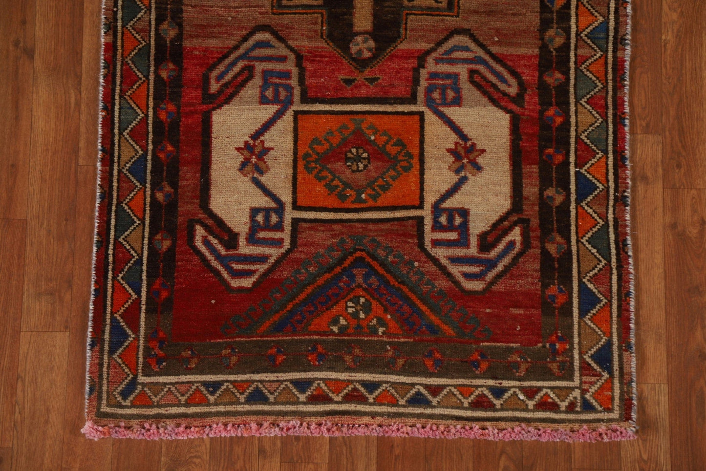 Vintage Wool Ardebil Persian Runner Rug 3x12